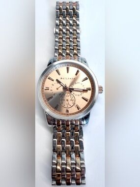 Silpada At First Blush Two-Tone Rose Gold Watch | Extra Links | Needs Battery